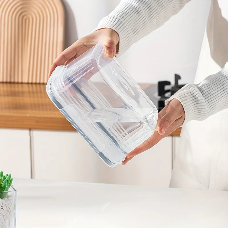 FreshRoots Produce Saver Set — 4-Piece Fridge Storage with Drain Baskets